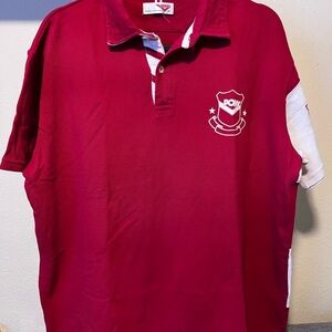 Vintage Pony Red Rugby / Polo Shirt with White Accents